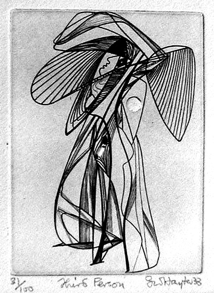 Stanley William Hayter, Third Person (Nostradamus, 1935) (Black/Moorhead 122). Original engraving, 1935. Stanley William Hayter, Third Person (Nostradamus, 1935) (Black/Moorhead 122). Original engraving, 1935.