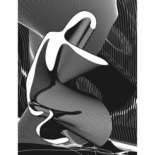 Kneeling Icon - Abstract Art Print by Colin Goldberg - Metagraph Series