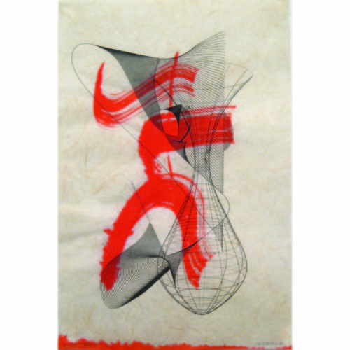 Colin Goldberg, Tattoos, 2005. Sumi ink and pigment on Kinwashi paper, 12 x 18 inches. Private collection, New York.