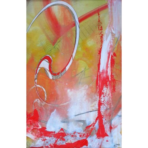 Colin Goldberg, Whiplash, 2012. Oil, silver leaf and pigment on canvas. 17 x 11 inches.