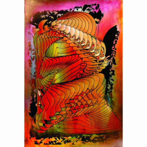 Morganic, 2005. Latex glaze, pastel and pigment print on paper, 13 x 19 inches. Original stolen.
