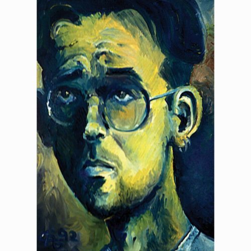 Colin Goldberg, Green Self-Portrait, 1992. Oil on canvas, 18 x 24 inches.