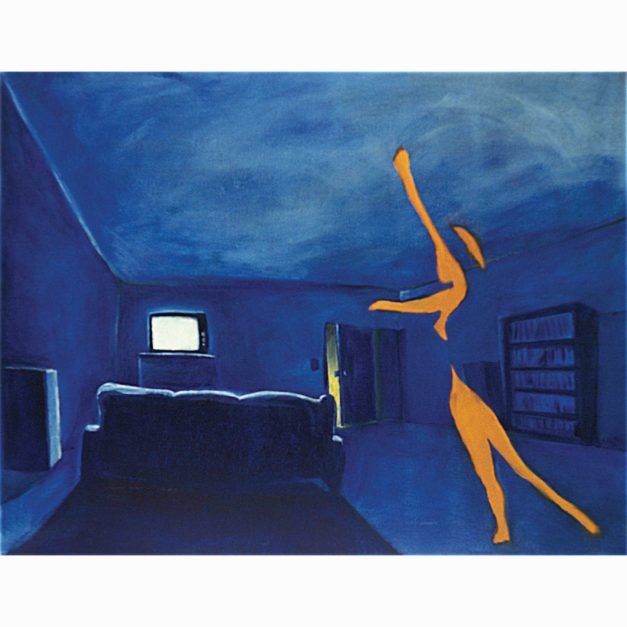 Drama In The Blue Room, 1993. Oil on canvas, 36 x 48 inches. Private collection, New York.
