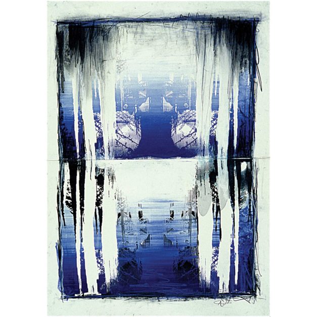 Blue Icicles, 1994. Silkscreen ink and pastel on paper, 36 x 24 inches. Private collection, New York.