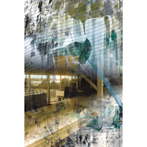 Colin Goldberg, Latham's Farmstand, 2017. Acrylic and pigment on Rives BFK paper. 18 x 12 inches.