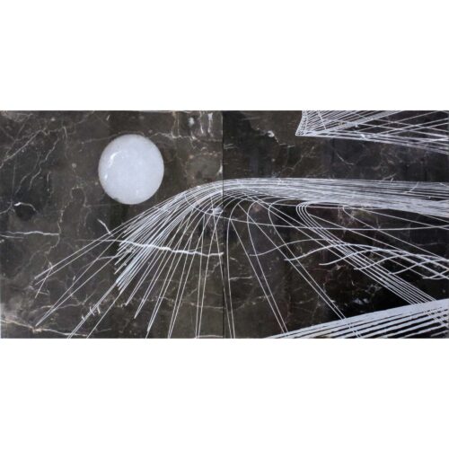Colin Goldberg, Wireframe Landscape #2 2006. Laser-etched marble, 12 x 24 inches.
