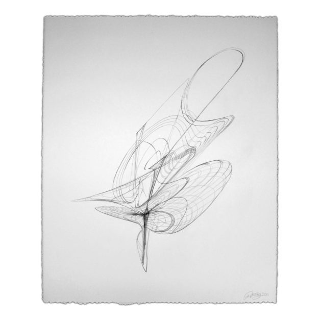 Wireframe Drawing #3, 2011. Graphite on Rives BFK paper, 21 x 28 inches.